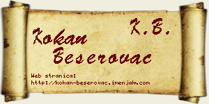 Kokan Beserovac vizit kartica